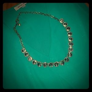 J. Crew Gold and crystal necklace.